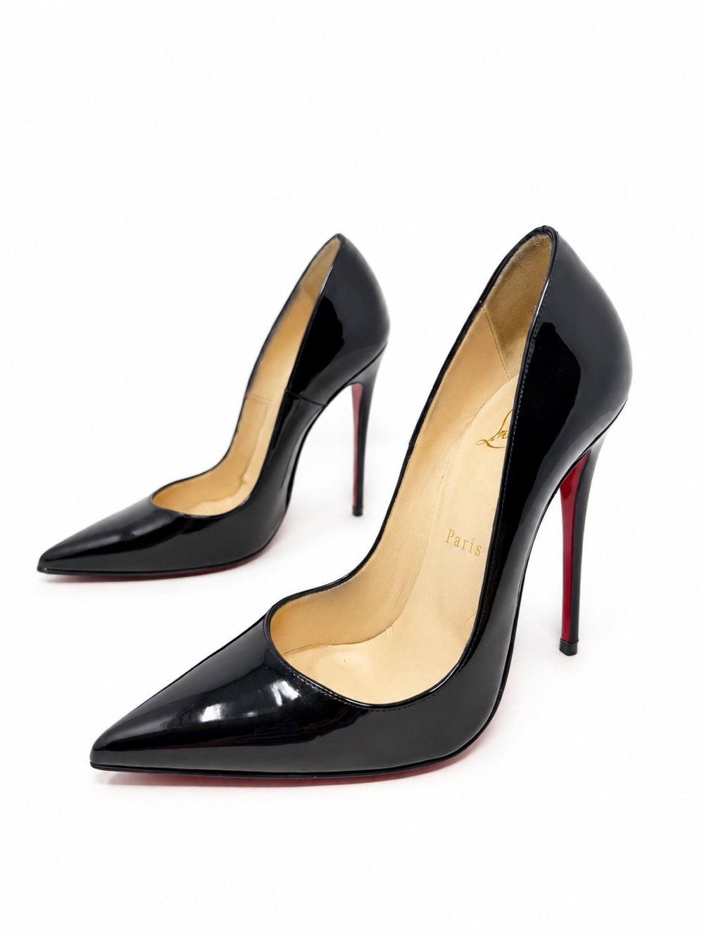 Christian Louboutin So Kate 120 Black Patent Leather Heels Womens Size EU 37